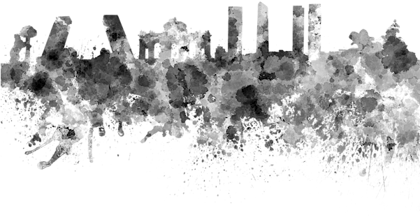 Abstract Madrid Skyline Silhouette PNG with transparent background