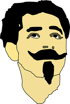 Abstract Male Face Illustration PNG with transparent background