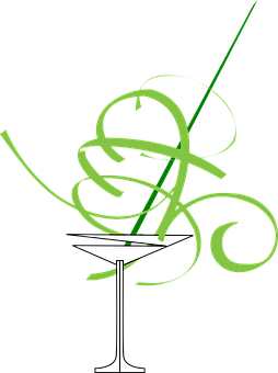 Abstract Martini Glass Art PNG with transparent background