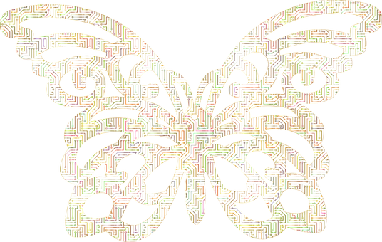 Abstract Maze Butterfly Art