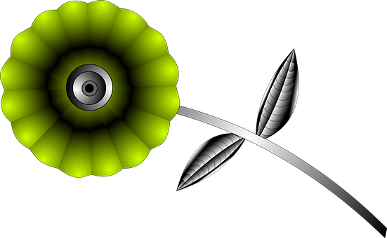 Abstract Mechanical Flower Art PNG with transparent background