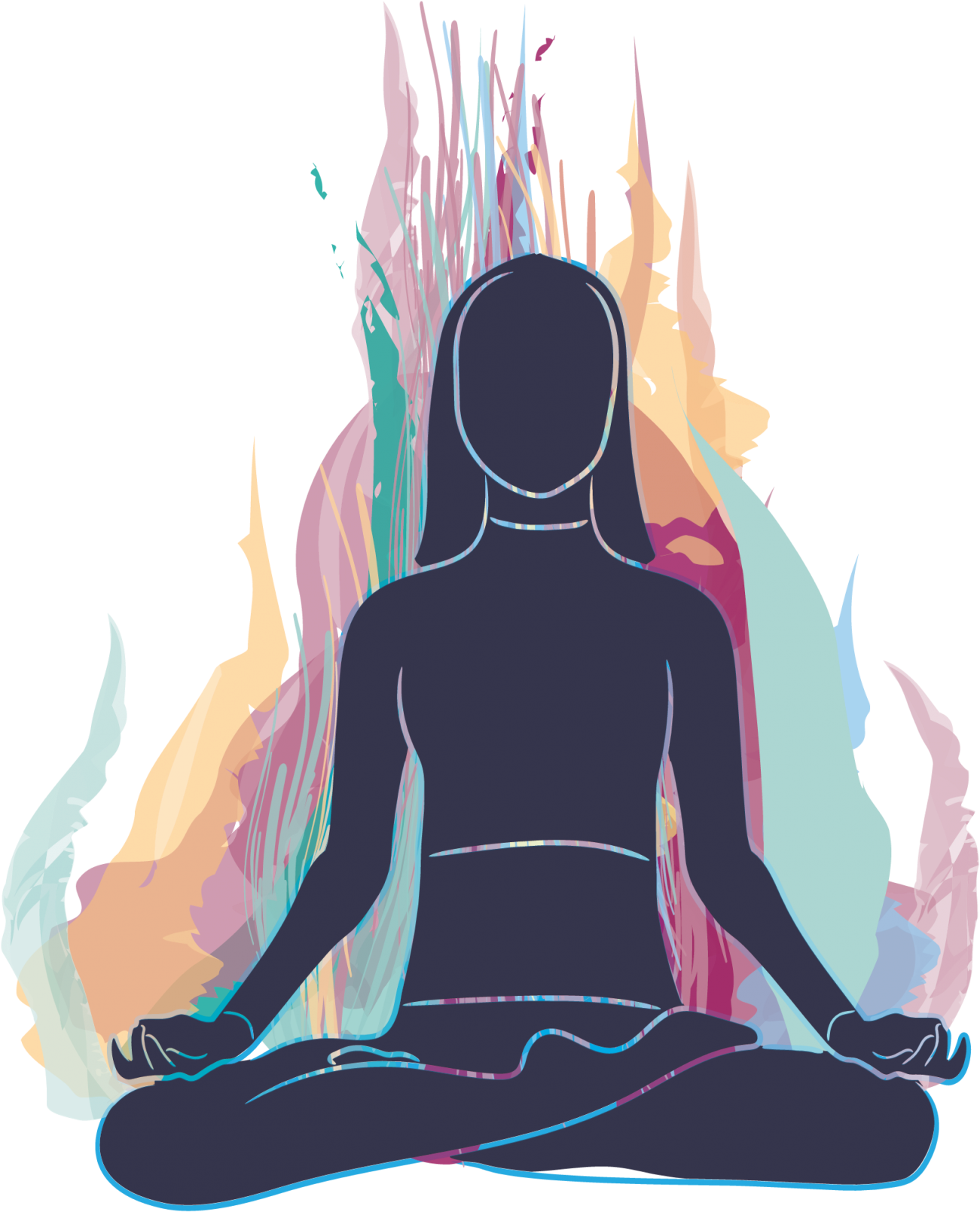 Meditate And Get Happy - Meditation PNG with transparent background