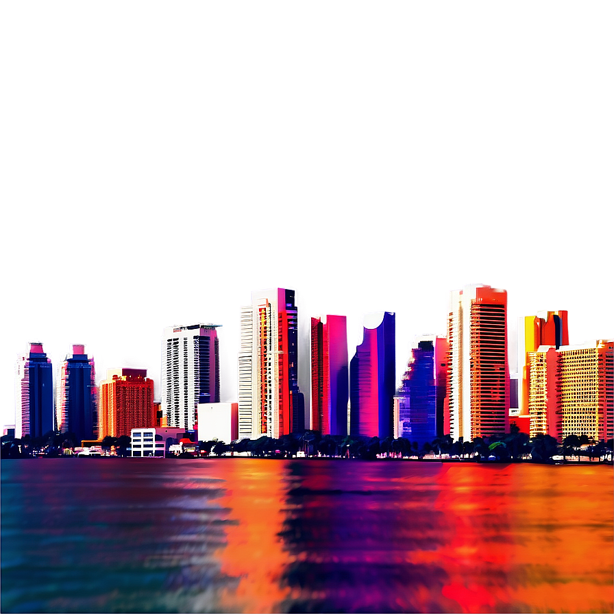 Abstract Miami Skyline Art Png 06272024