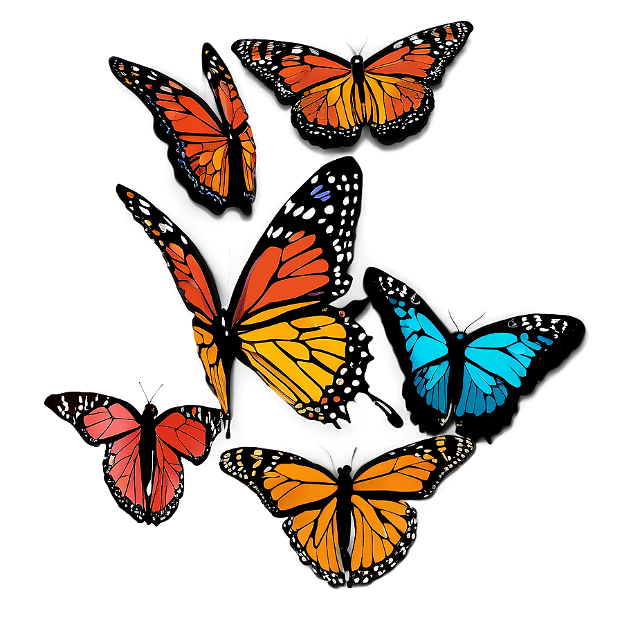 Abstract Monarch Butterflies Png 06252024