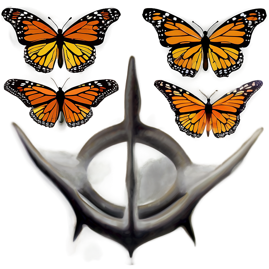 Abstract Monarch Butterflies Png Clw