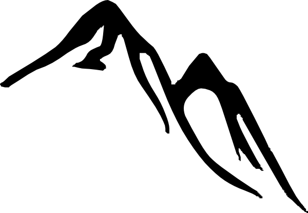 Free Mountain Clipart Black And White Image - Mountain Clip Art Free PNG with transparent background