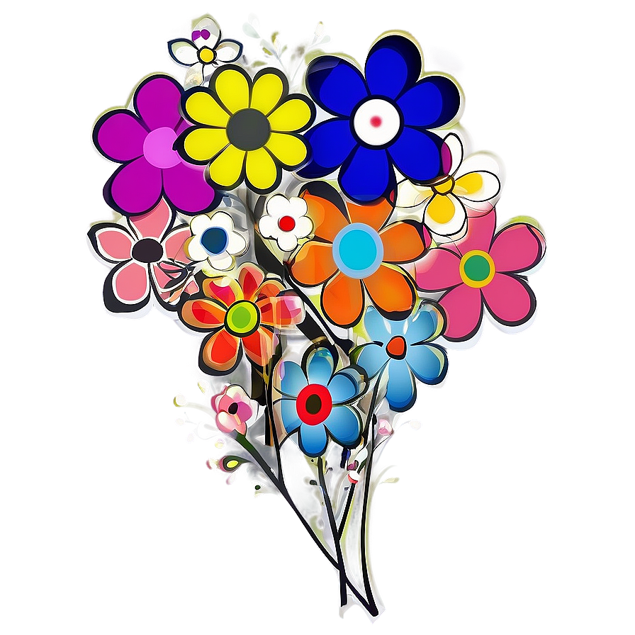 Abstract Murakami Flower Image Png Voo