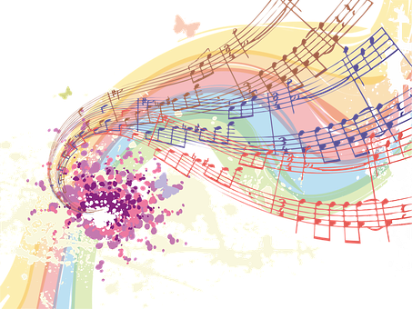 Abstract Musical Explosion PNG with transparent background