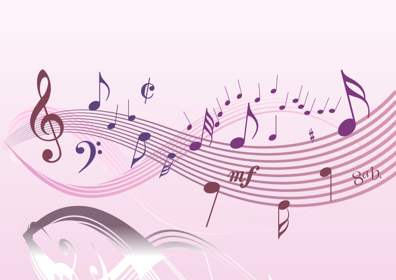 Abstract Musical Notes Background PNG with transparent background