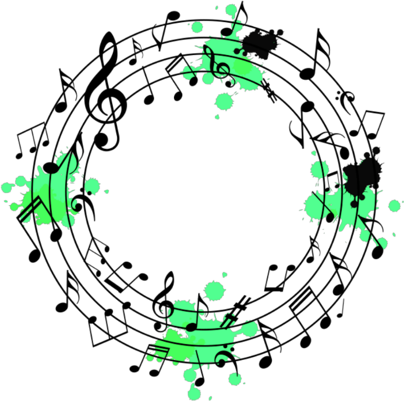 Abstract Musical Notes Circle PNG with transparent background