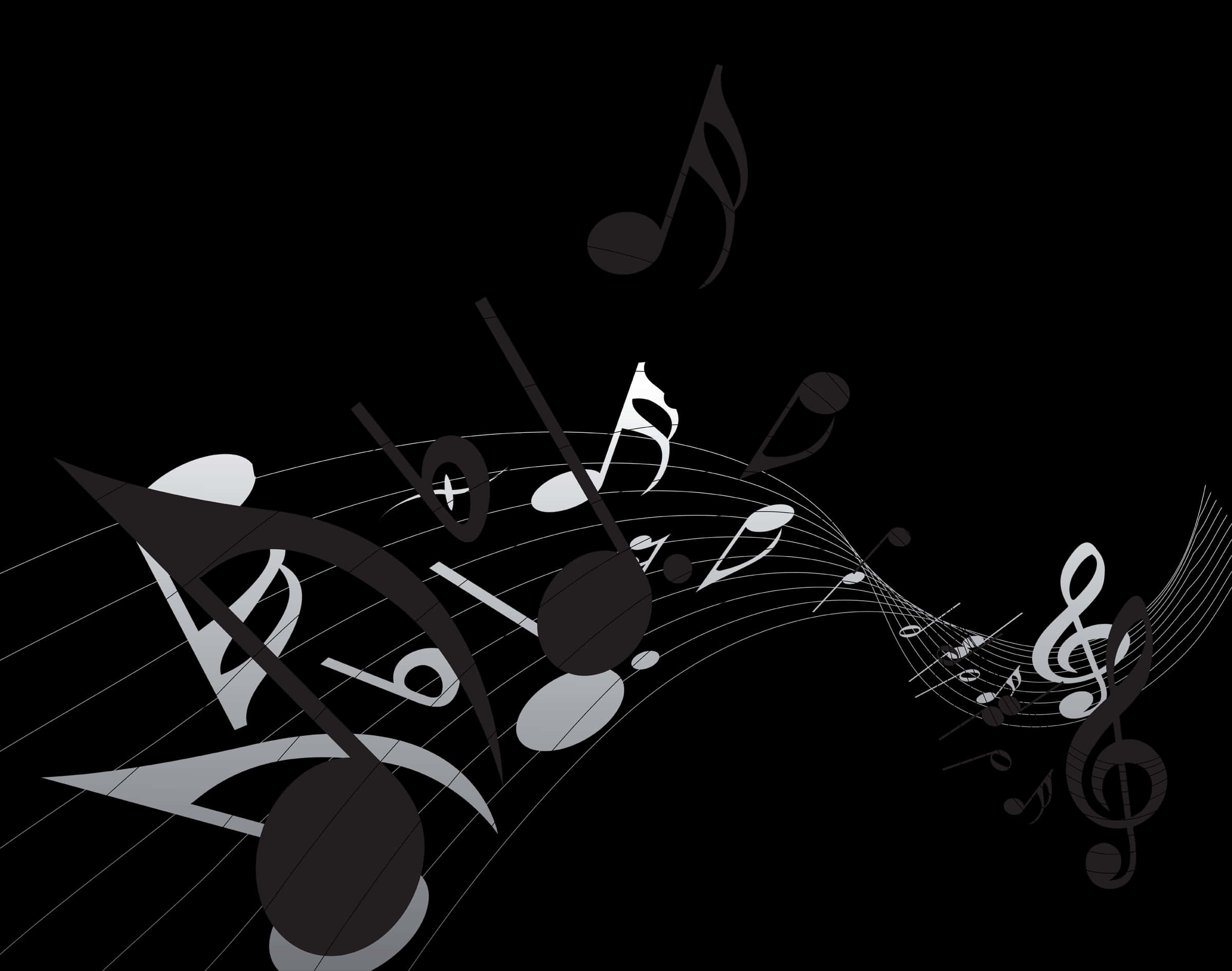 Abstract Musical Notes Design