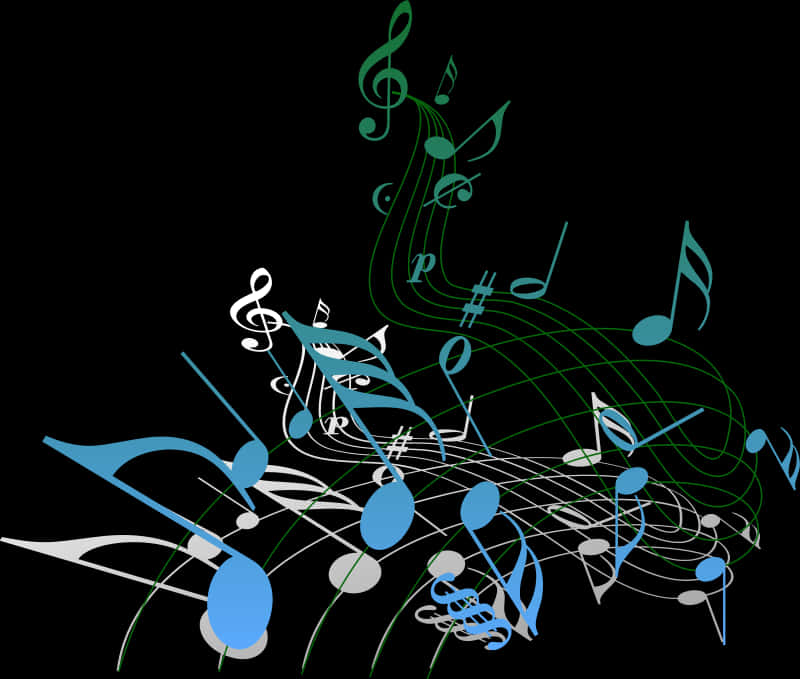 Abstract Musical Notes Design