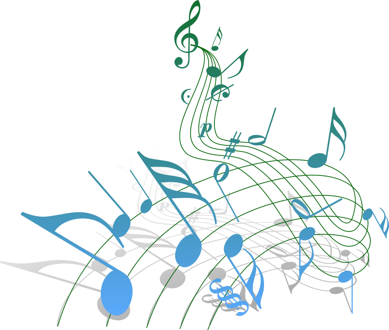 Abstract Musical Notes Vector PNG with transparent background