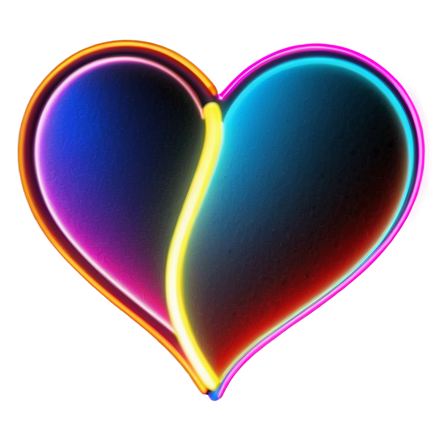 Abstract Neon Heart Png 5