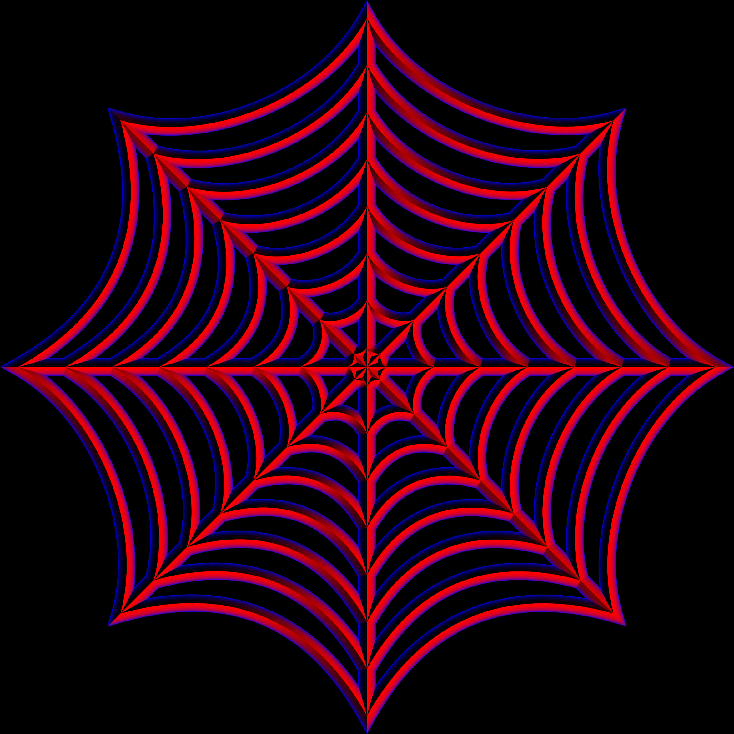 Abstract Neon Spider Web PNG with transparent background