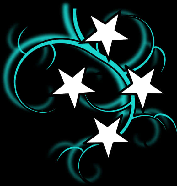 Abstract Neon Stars Graphic