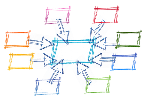 Abstract Network Connectivity Diagram PNG with transparent background