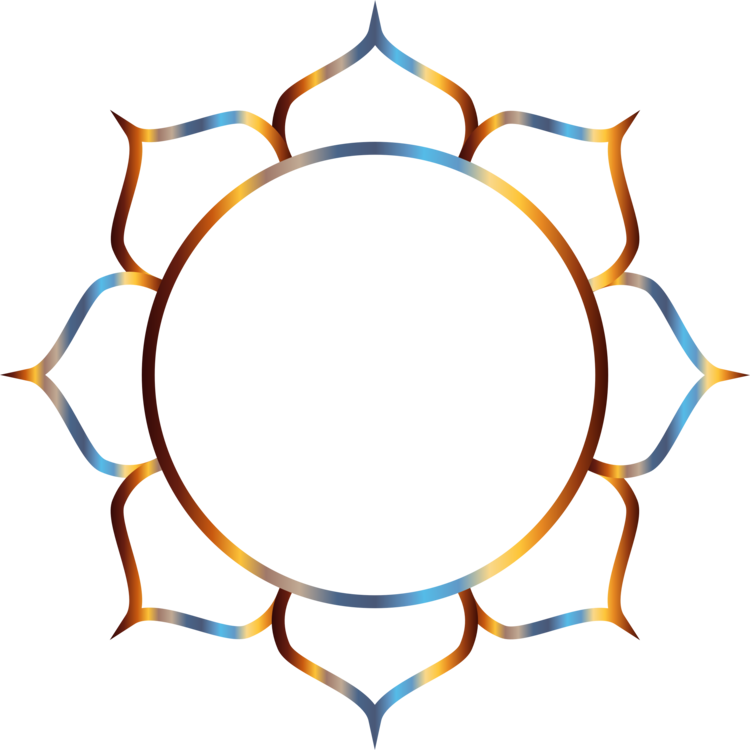 Abstract Orange Blue Mandala Design