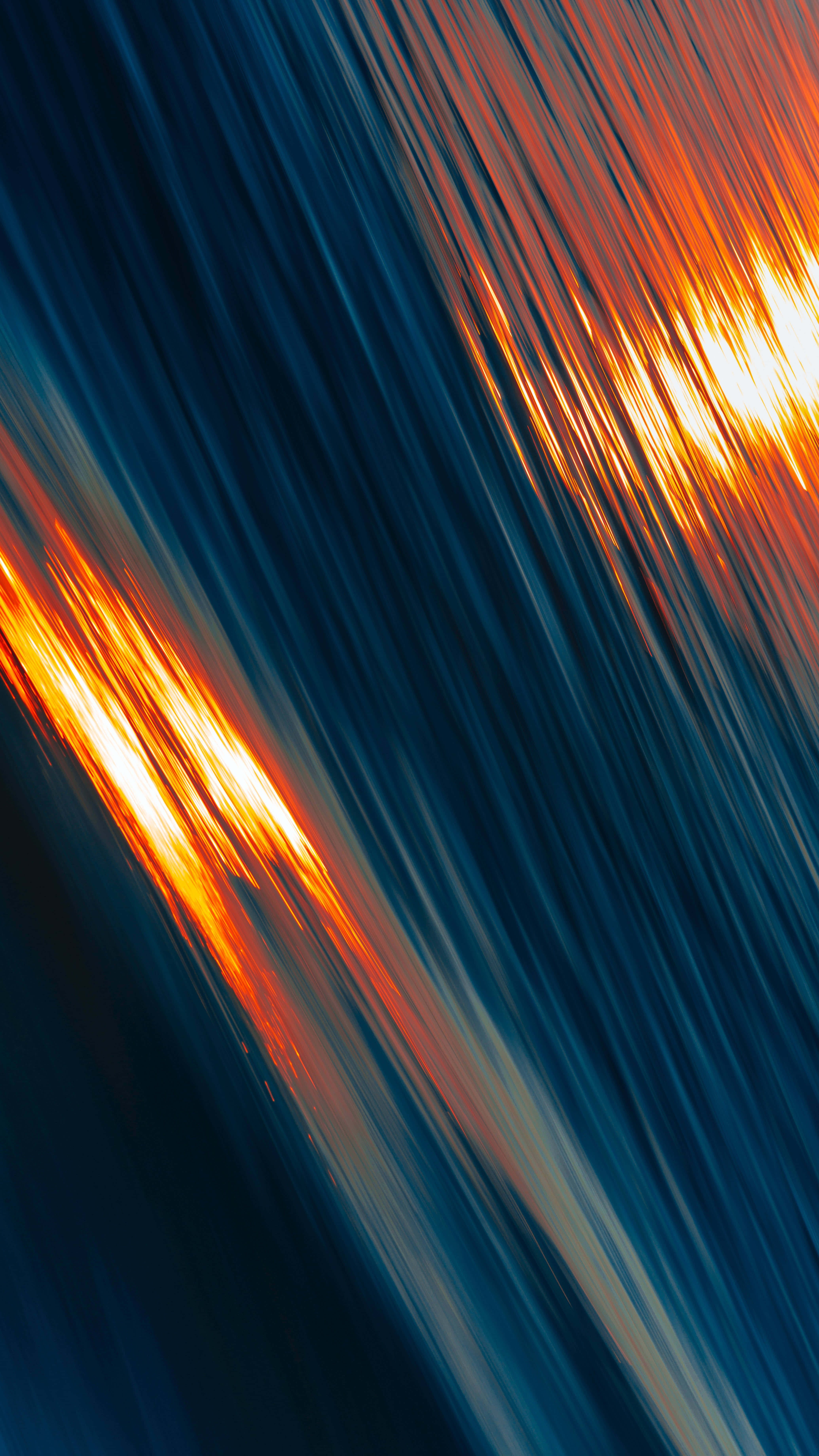 Abstract Orange Blue Streaks