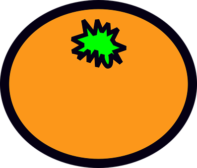 Abstract Orange Circlewith Green Starburst