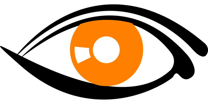 Abstract Orange Eye Design PNG with transparent background