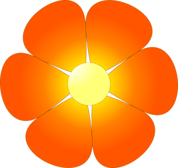 Abstract Orange Flower Illustration PNG with transparent background