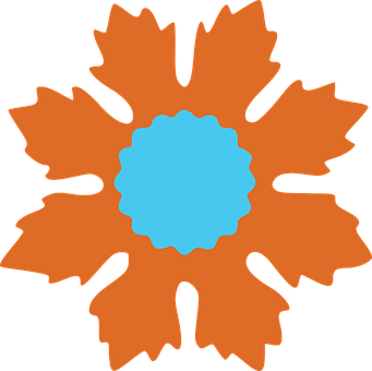 Abstract Orange Flower Illustration PNG with transparent background