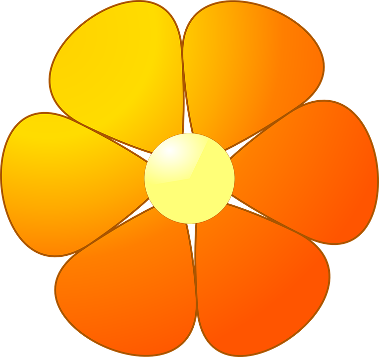 Abstract Orange Flower Illustration