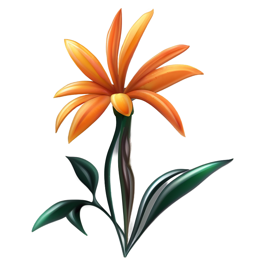 Abstract Orange Flower Png Jha