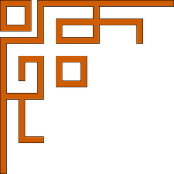 Abstract Orange Geometric Border PNG with transparent background