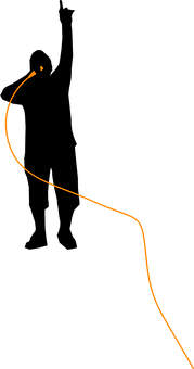 Abstract Orange Line Art PNG with transparent background