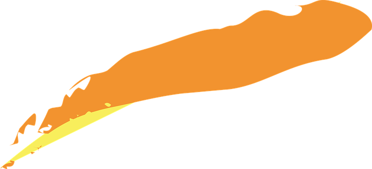 Abstract Orange Splash Art PNG with transparent background