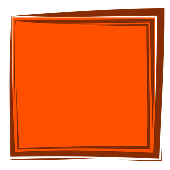 Abstract Orange Square Frame PNG with transparent background