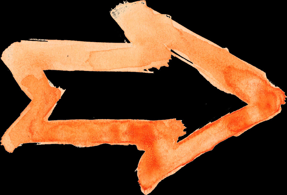 Abstract Orange Watercolor Arrow