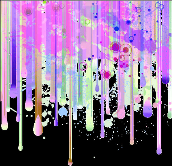 Abstract Paint Drip Artwork PNG with transparent background