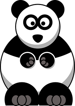 Abstract Panda Illustration PNG with transparent background