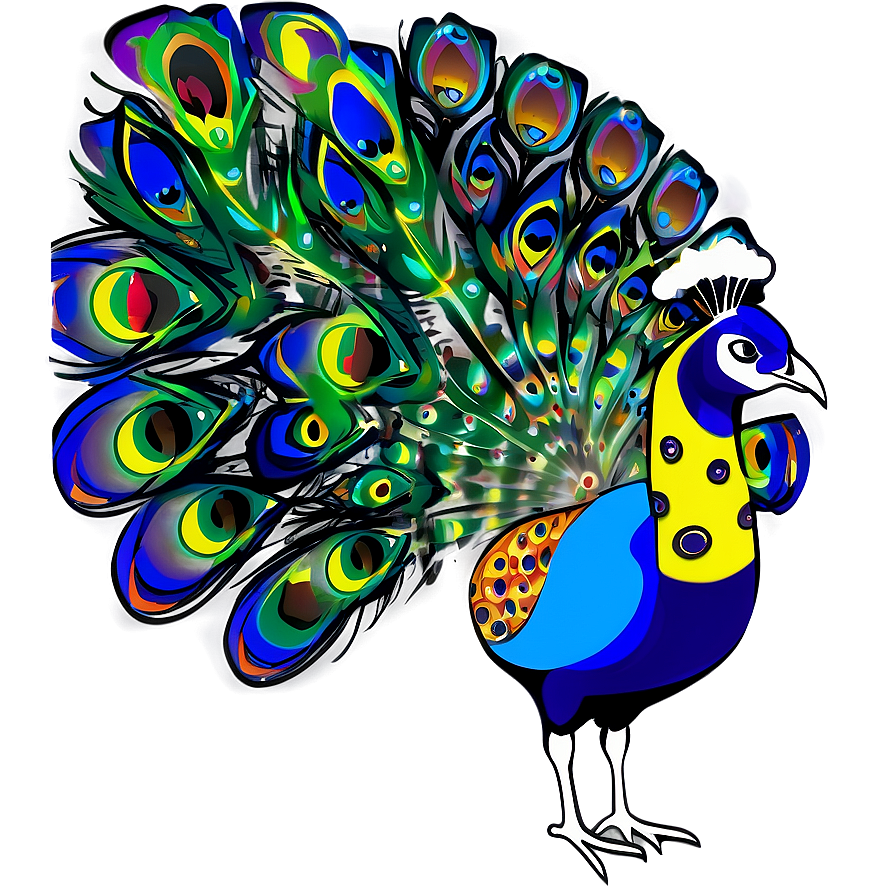 Abstract Peacock Art PNG num PNG with transparent background
