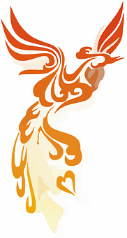 Abstract Phoenix Artwork PNG with transparent background