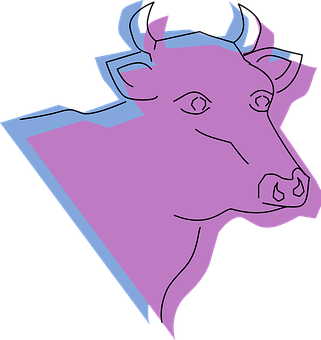 Abstract Pink Cow Graphic