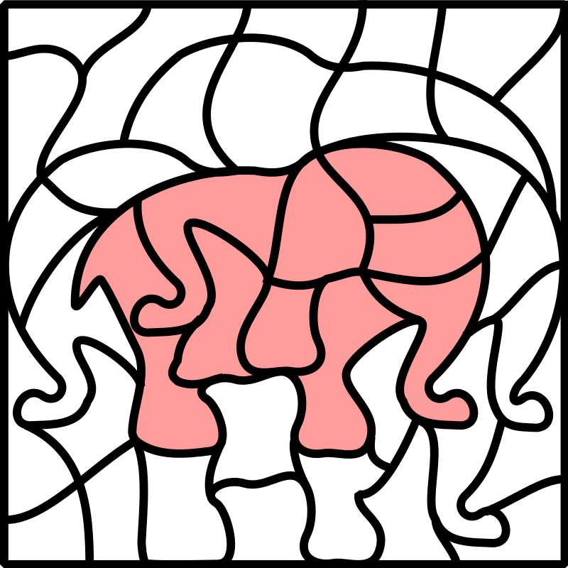 Abstract Pink Elephant Illusion PNG with transparent background