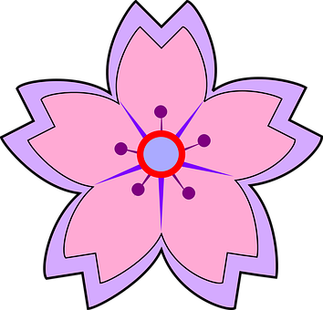 Abstract Pink Flower Illustration