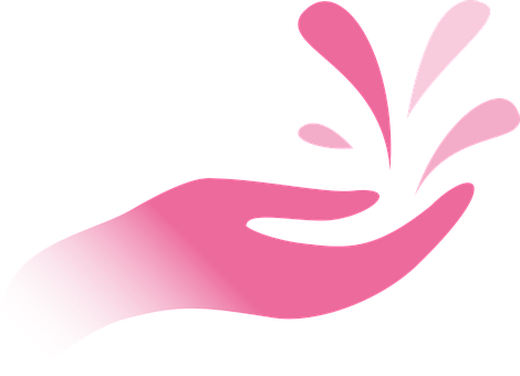 Abstract Pink Hand Splash PNG with transparent background