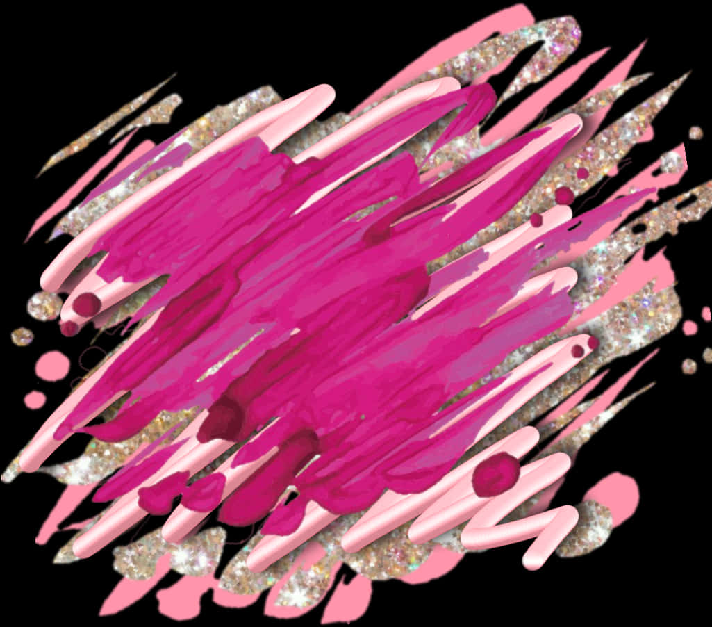 Abstract Pink Paint Brush Strokes