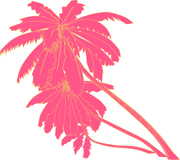 Transparent Palm Tree Silhouette Png - Pink Palm Tree Png, Png Download PNG with transparent background