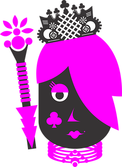 Abstract Pink Queen Graphic PNG with transparent background