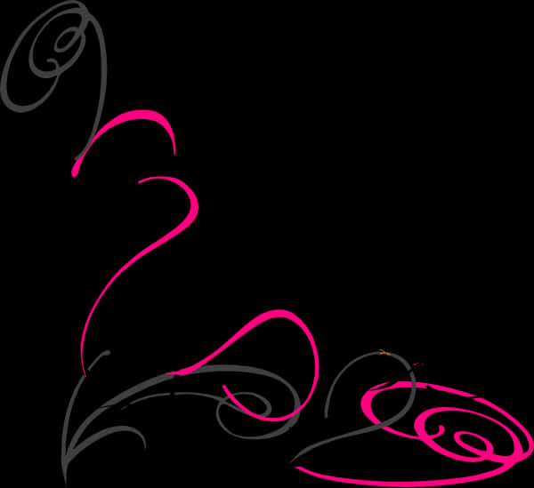 Abstract Pinkand Black Swirls