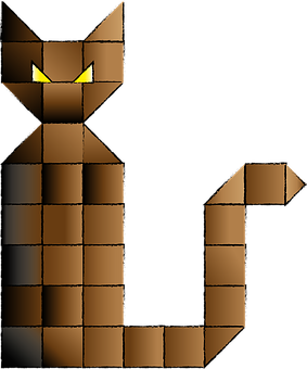 Abstract Pixel Art Cat