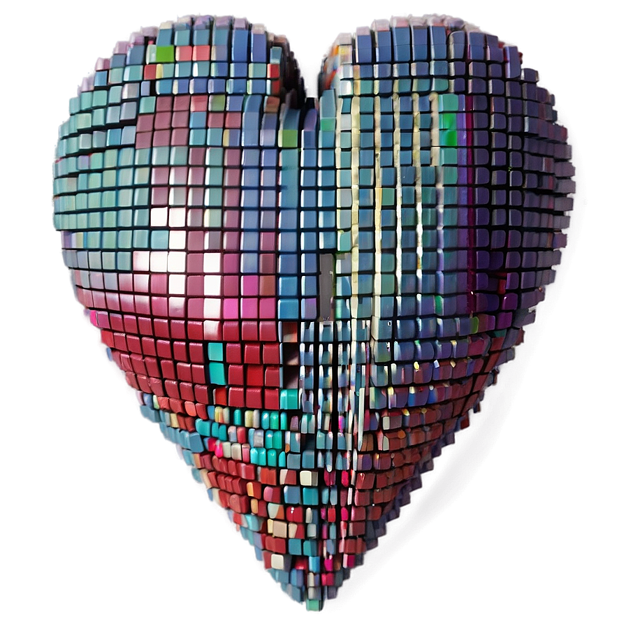 Abstract Pixel Heart Png 05252024