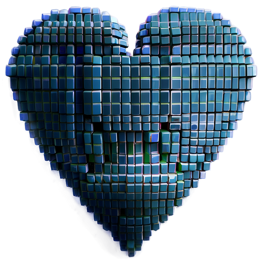 Abstract Pixel Heart Png Otm