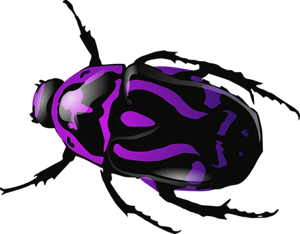 Abstract Purple Beetle Illustration PNG with transparent background